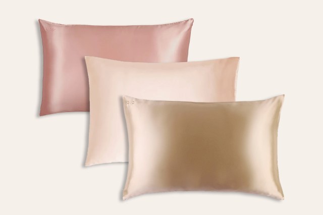 3 pillows with silk cases