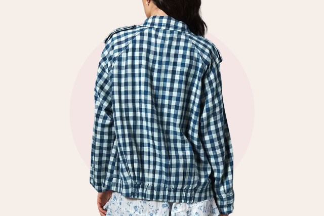 By Anthropologie Gingham Trench Coat