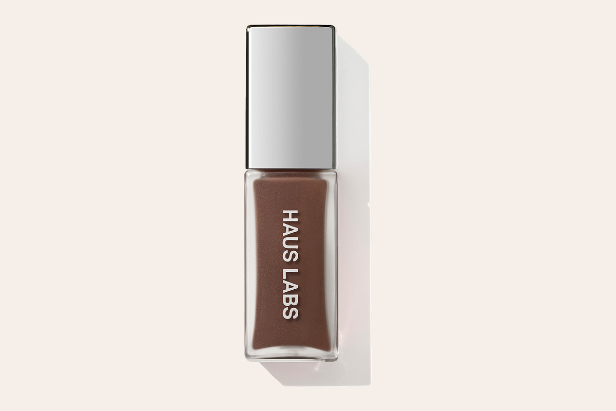 Haus Labs PhD Hybrid Lip Glaze in a brown shade