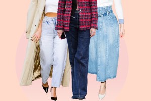 three women wearing jeans