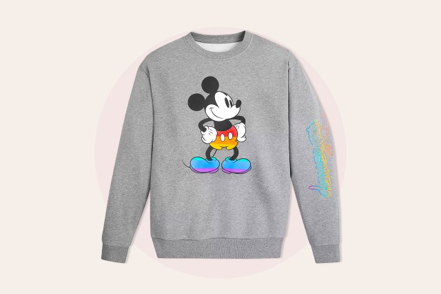 Pride themed Disney sweatshirt, grey with rainbow Mikey