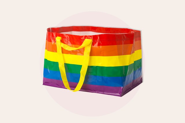 Pride themed rainbow Ikea tote bag