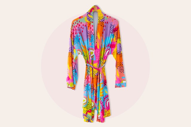 Colorful and patterned unisex bathrobe