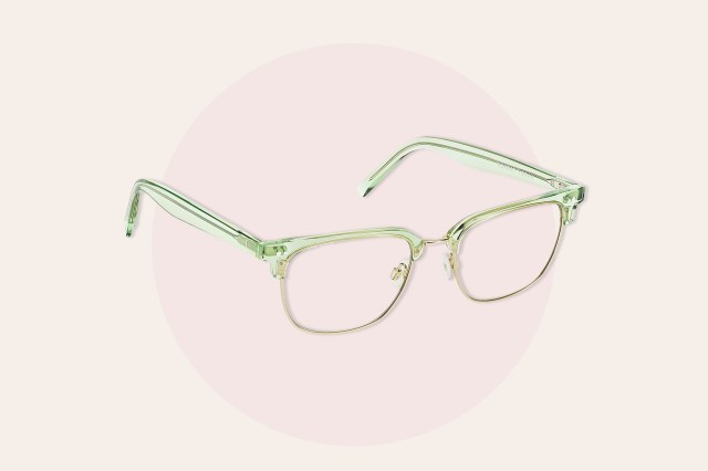 Green framed glasses
