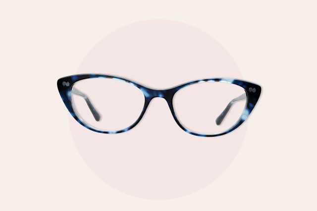 Blue, black, white glasses frames