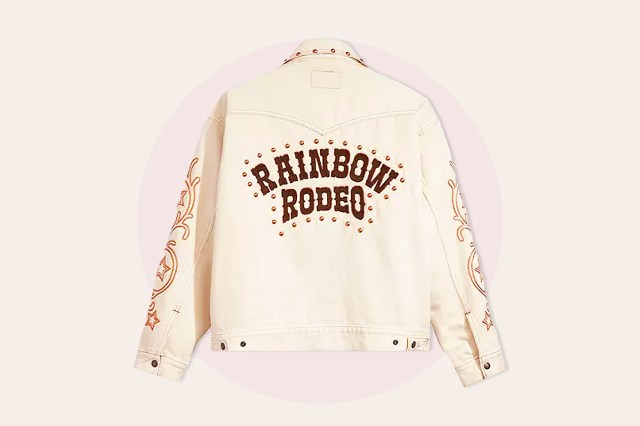 Jacket that reads Rainbow Rodeo