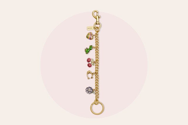Gold, Coach charm bracelet with five various charms