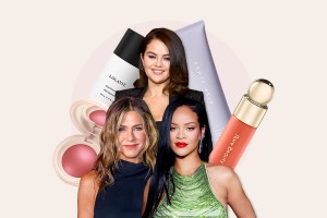 Jennifer Aniston, Selena Gomez, Rihanna and their products behind them