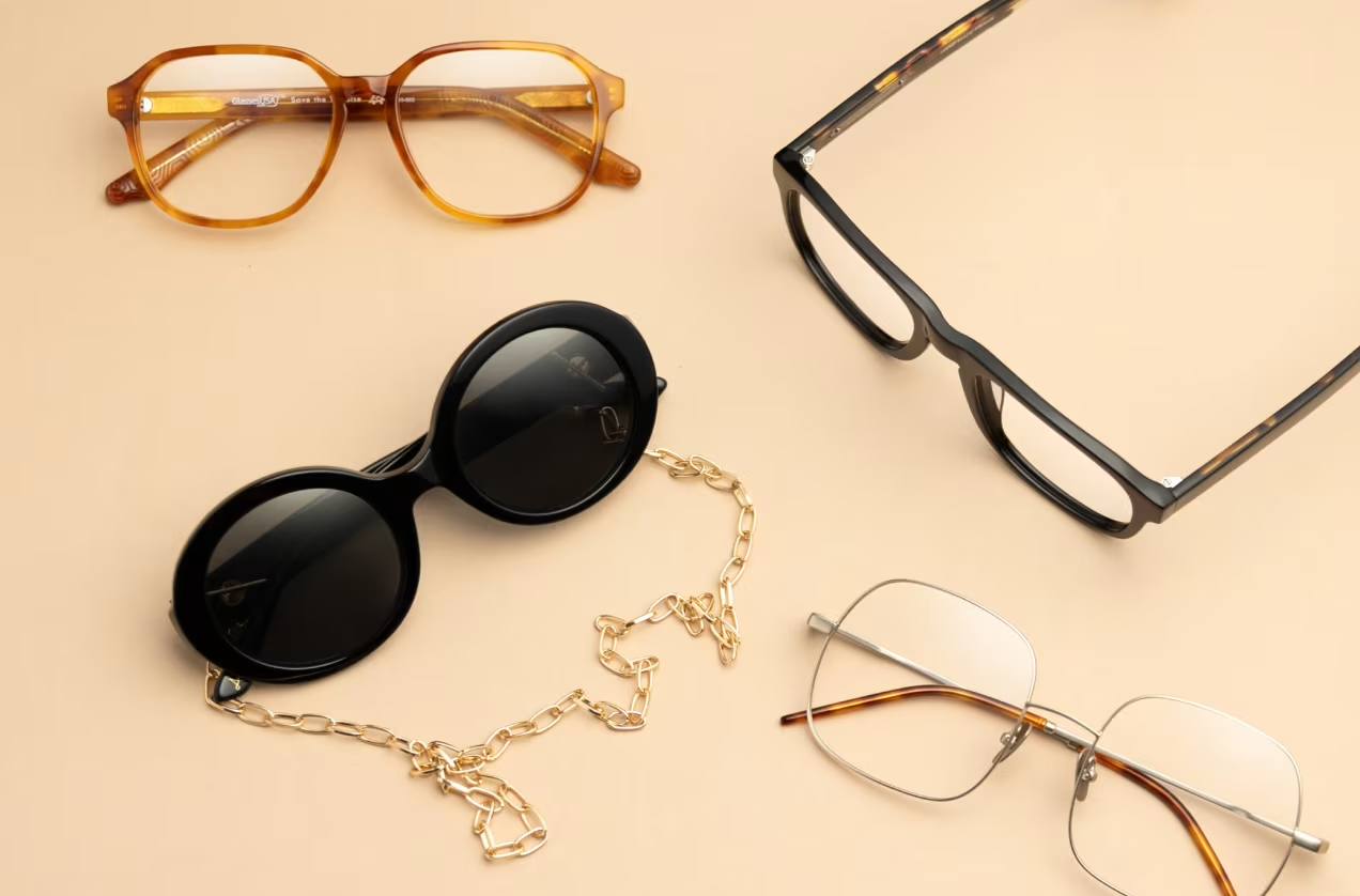 Different pairs of retro glasses from GlassesUSA.com