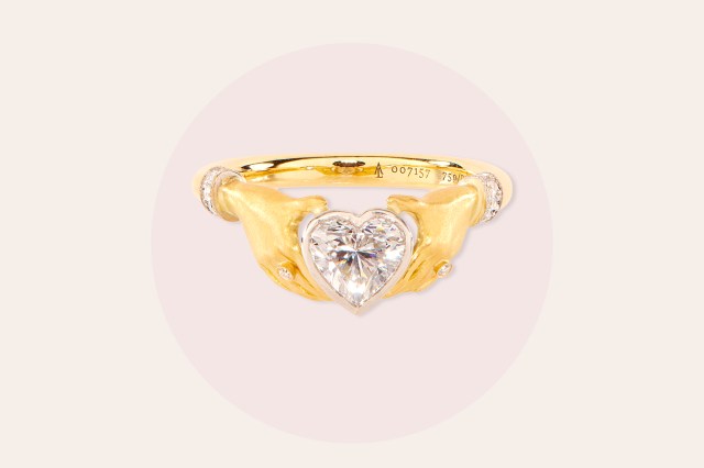 gold ring with a heart
