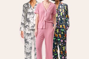 3 pairs of pajamas on models