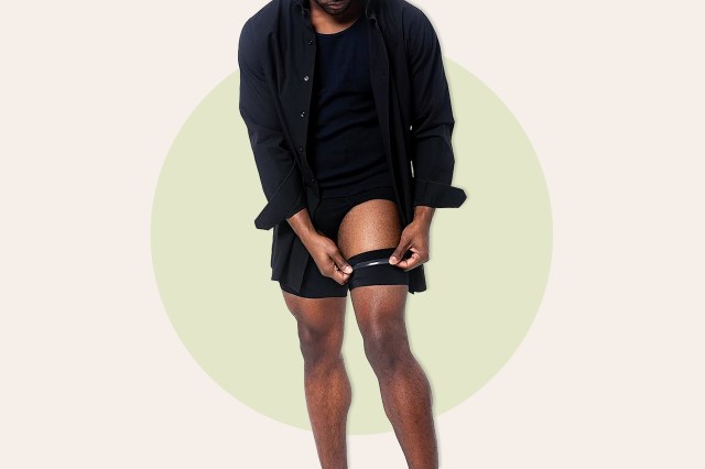 man wearing bands on his thighs