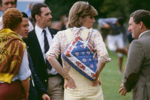 Lady Diana Spencer with quilted handbag in 1981