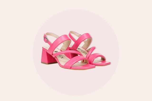 Pink, strappy, open toe sandals