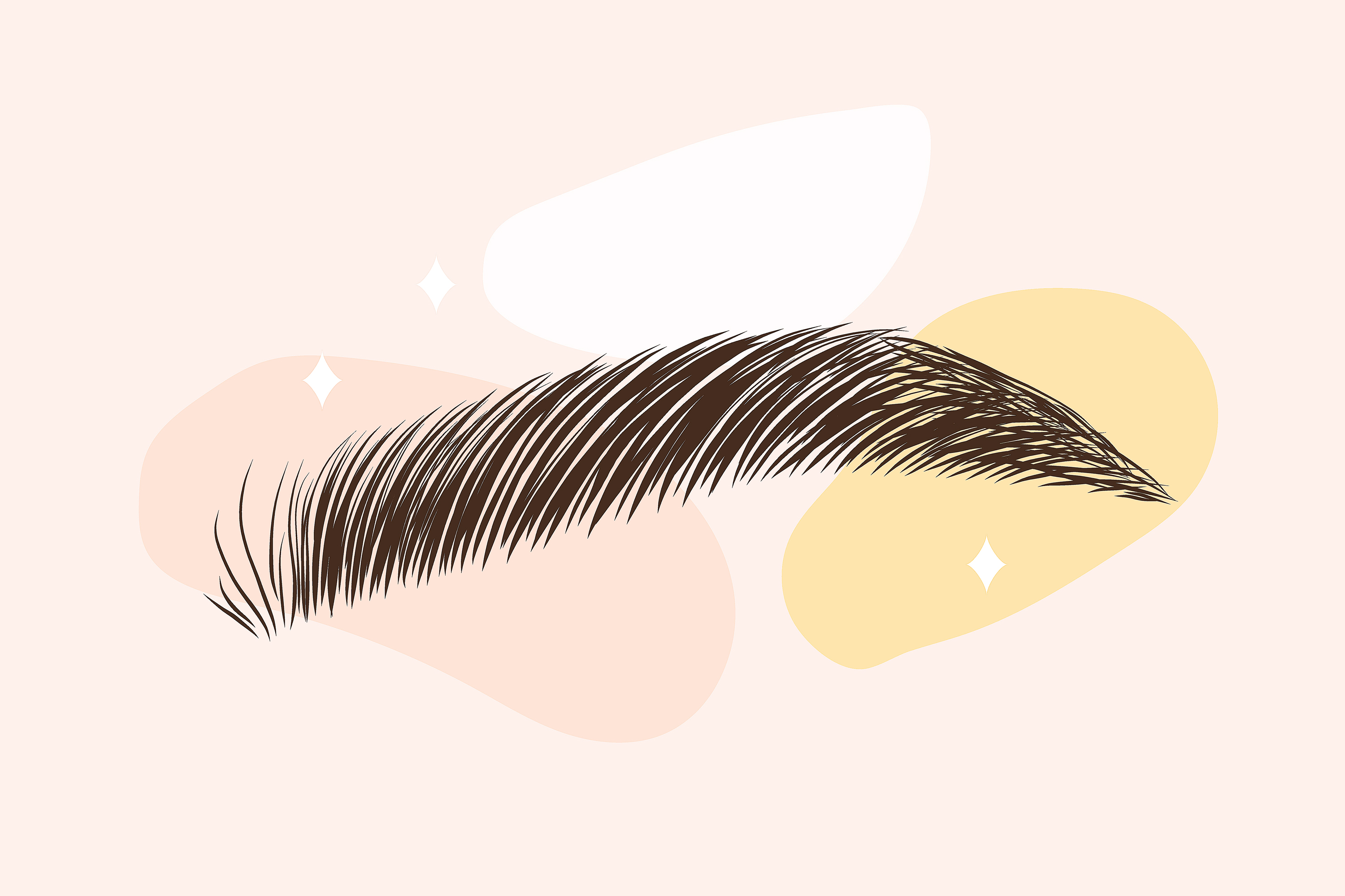 Illustration of eyebrow against colored background