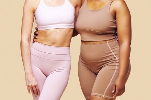 Cropped image of people wearing shapewear