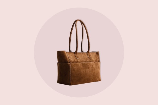 brown suede bag