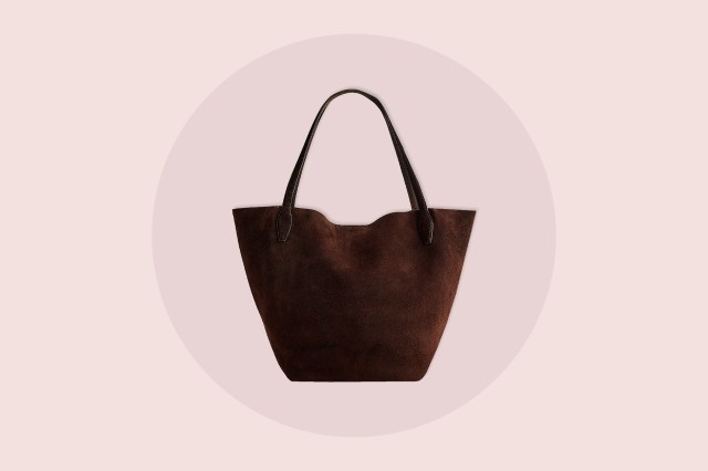 brown suede bag