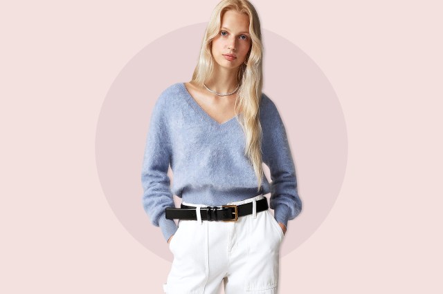 J.Crew Brushed Cashmere Cropped V-Neck Sweater