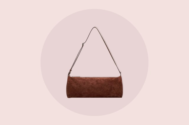 brown suede bag