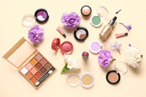 flat lay of makeup