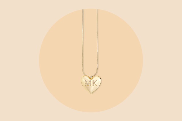 BaubleBar Custom Initial Enamel Heart Pendant Necklace